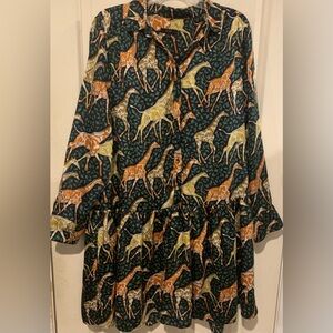 JCrew Giraffe Dress Size Large